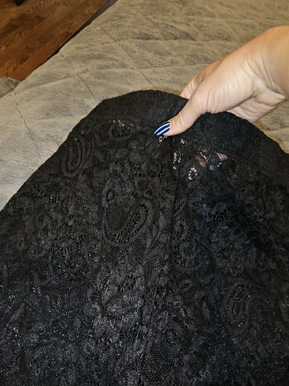 NWT privy Black Lace Wide-Leg Pants with Matching Lace Crop Top